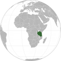 Vị trí Tanzania trên bản đồ thế giới